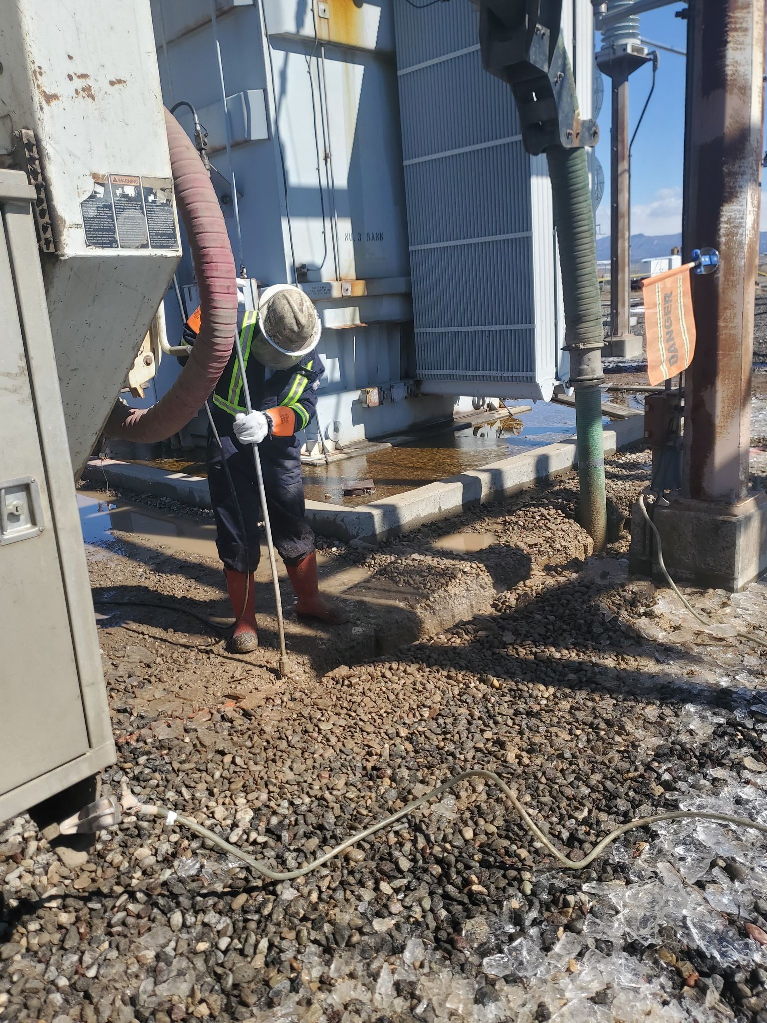 Trenching.  Trenching near high voltage transformers