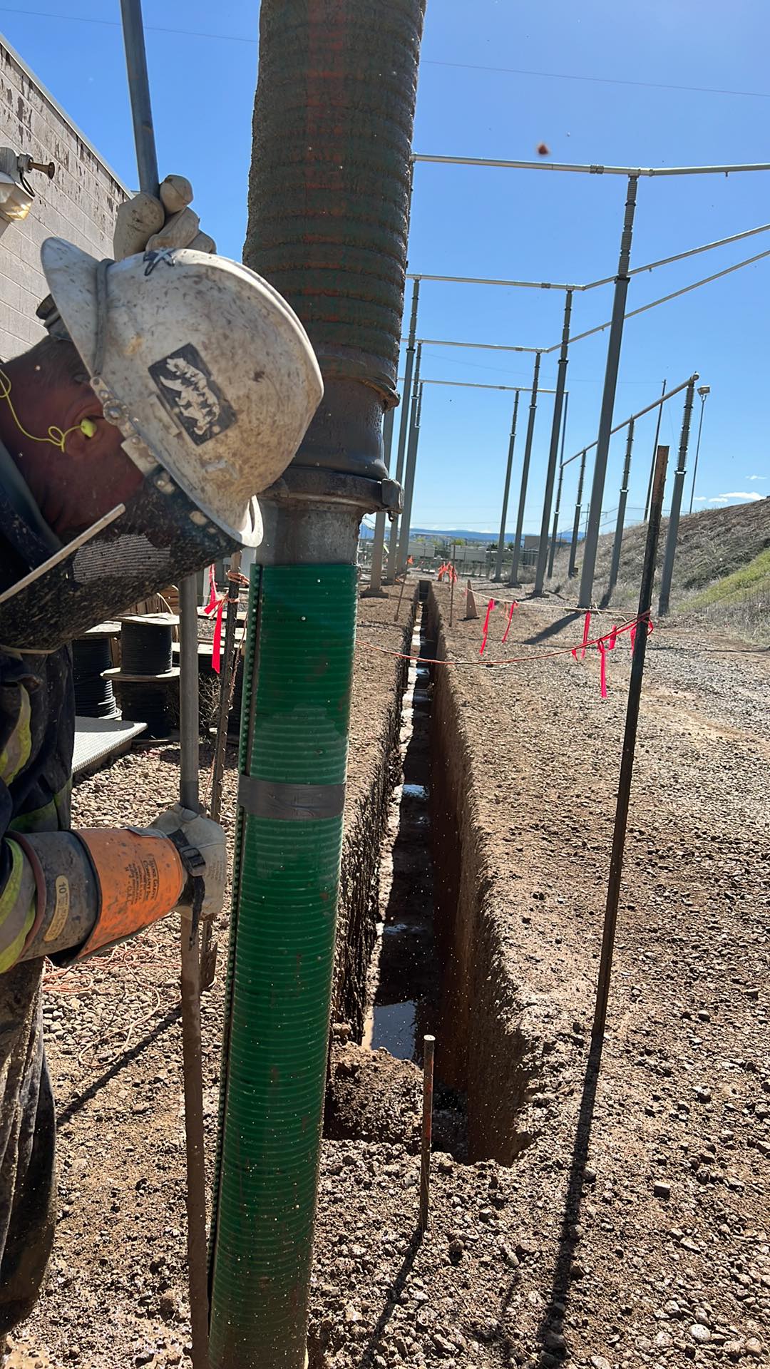 Trenching. Trenching at substation.