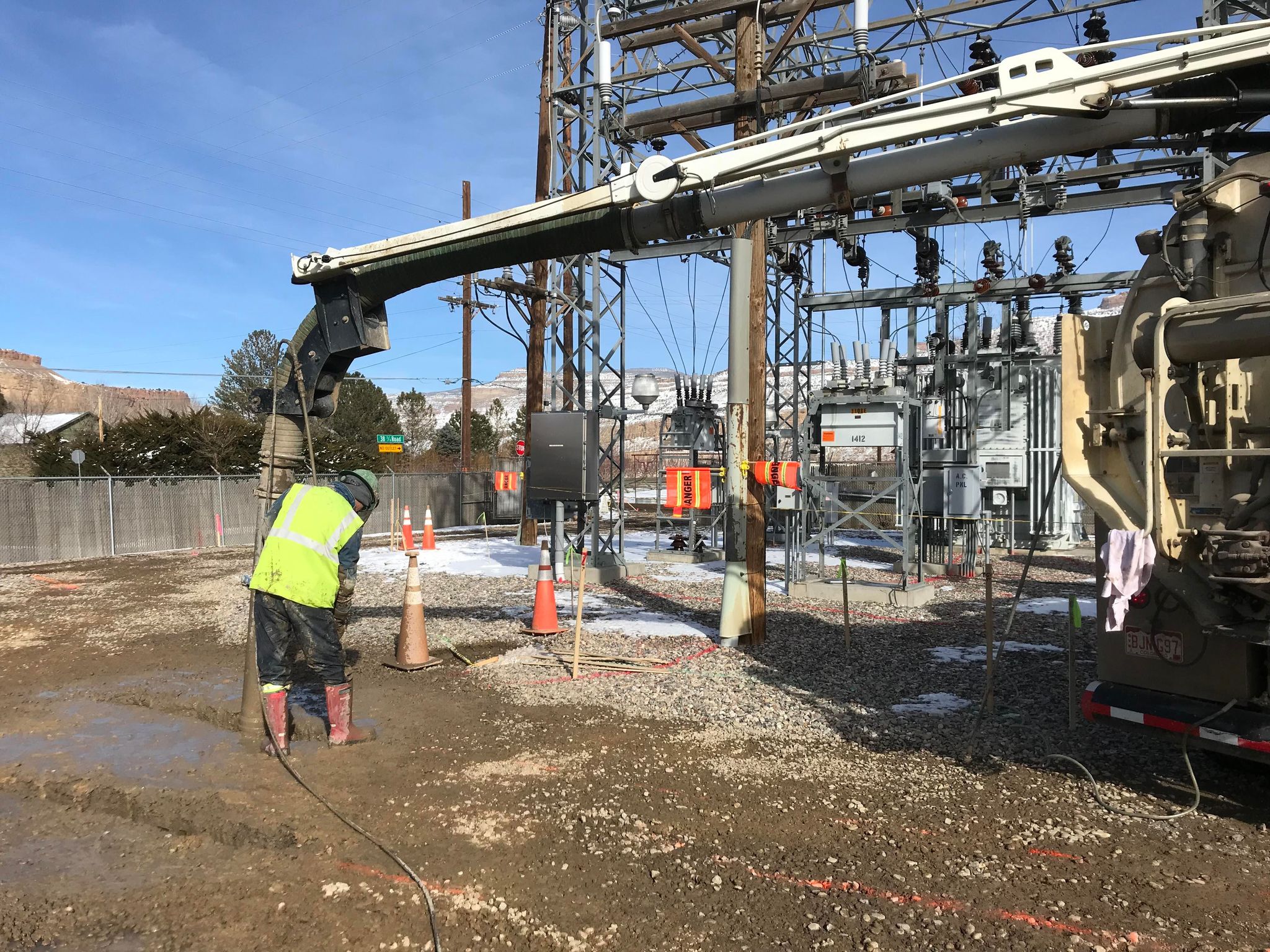 Trenching.  Trenching at substation.